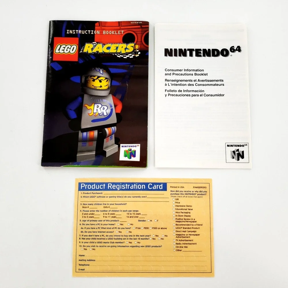 LEGO Racers (Nintendo 64, 1999) Authentic Complete Crushed Box Tested & Works